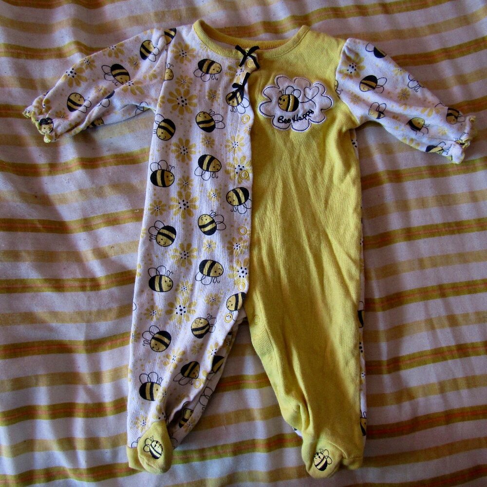 Baby Starters 3-6 Months Yellow Bee Onesie